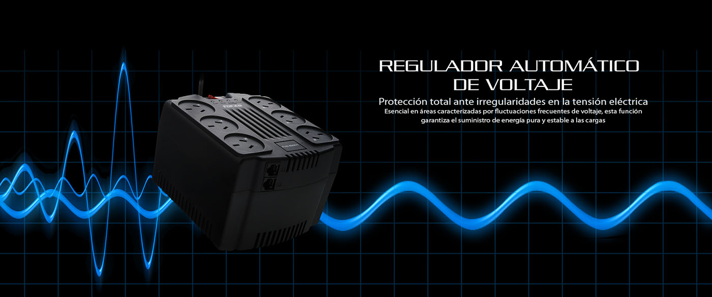 REGULADOR AUTOMÁTICO DE VOLTAJE. Protección total ante irregularidades en la tensión eléctrica. Esencial en áreas caracterizadas por fluctuaciones frecuentes de voltaje, esta función garantiza el suministro de energía pura y estable a las cargas.